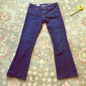 Gap 29r Sexy Boot jeans in dark navy wash.